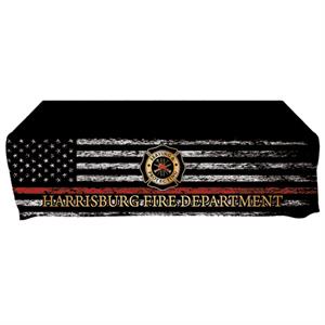 Custom - 6 ' Tablecloth - Flag Red Line Serving & Protecting