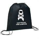 Custom Black Cinch Backpack w/ Ribbon Cross