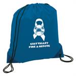 Custom Blue Cinch Backpack w/ Ribbon Cross