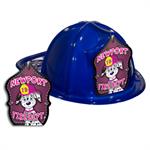 Custom Blue Fire Hat with Cali Fire Pup Shield