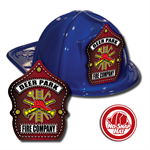 Custom Blue Fire Hats with Fire Scramble Shield