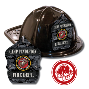 Custom Gray Marine Logo Design in Black Fire Hat