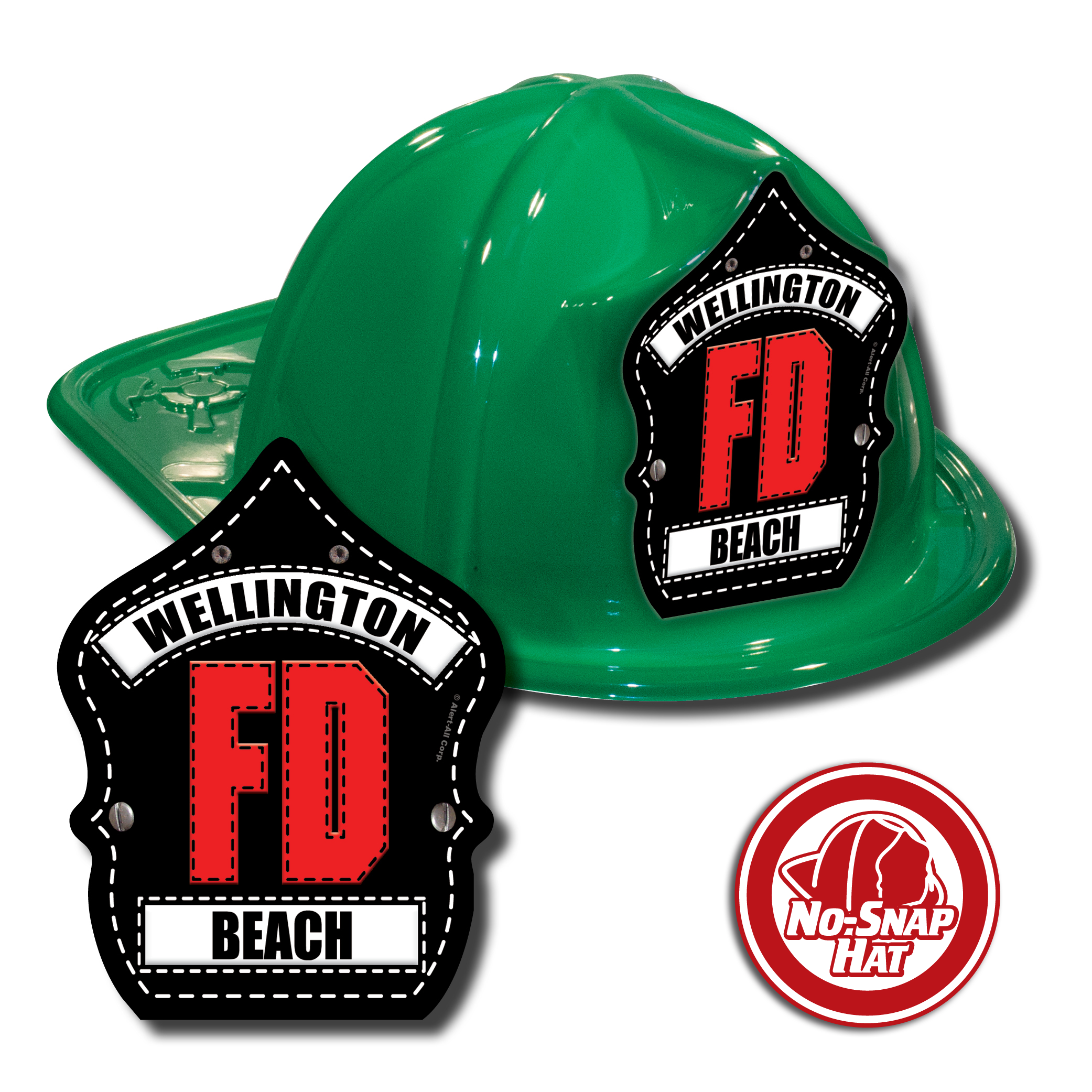 Custom Green Hat with Black FD Shield