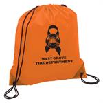 Custom Orange Cinch Backpack w/ Ribbon Cross