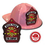 Custom Pink Fire Hats with Fire Scramble Shield