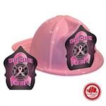 Custom Pink Ribbon Shield on Pink Fire Hat
