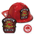 Custom Red Fire Hat with Fire Scramble Shield