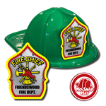 Custom Silver Shield-Hat in Green
