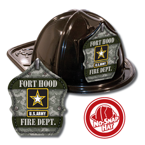 Custom Tan Army Logo in Black Fire Hat