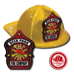 Custom Yellow Fire Hat with Fire Scramble Shield