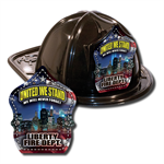 IMPRINTED FIRE HATS-BLACK- 9/11 SKYLINE SHIELD