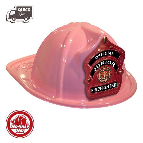 Pink Fire Hat- Jr. FF Red Leather