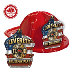 Custom Red Fire hat w/ Americana Shield