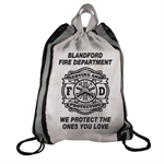 White Drawstring Backpack - Serving & Protecting