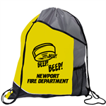 Yellow Smoke Alarm Pocket Drawstring Backpack