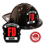 Custom Black Fire Hat With Black FD Shield