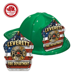Custom Green Fire Hats with Americana Shield