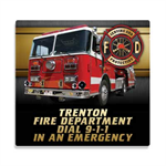 Imprinted 8^ Square Fabric Mouse Pad-Fire Truck