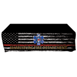 Custom - 6 ' Tablecloth - Flag Red Line Star of Life