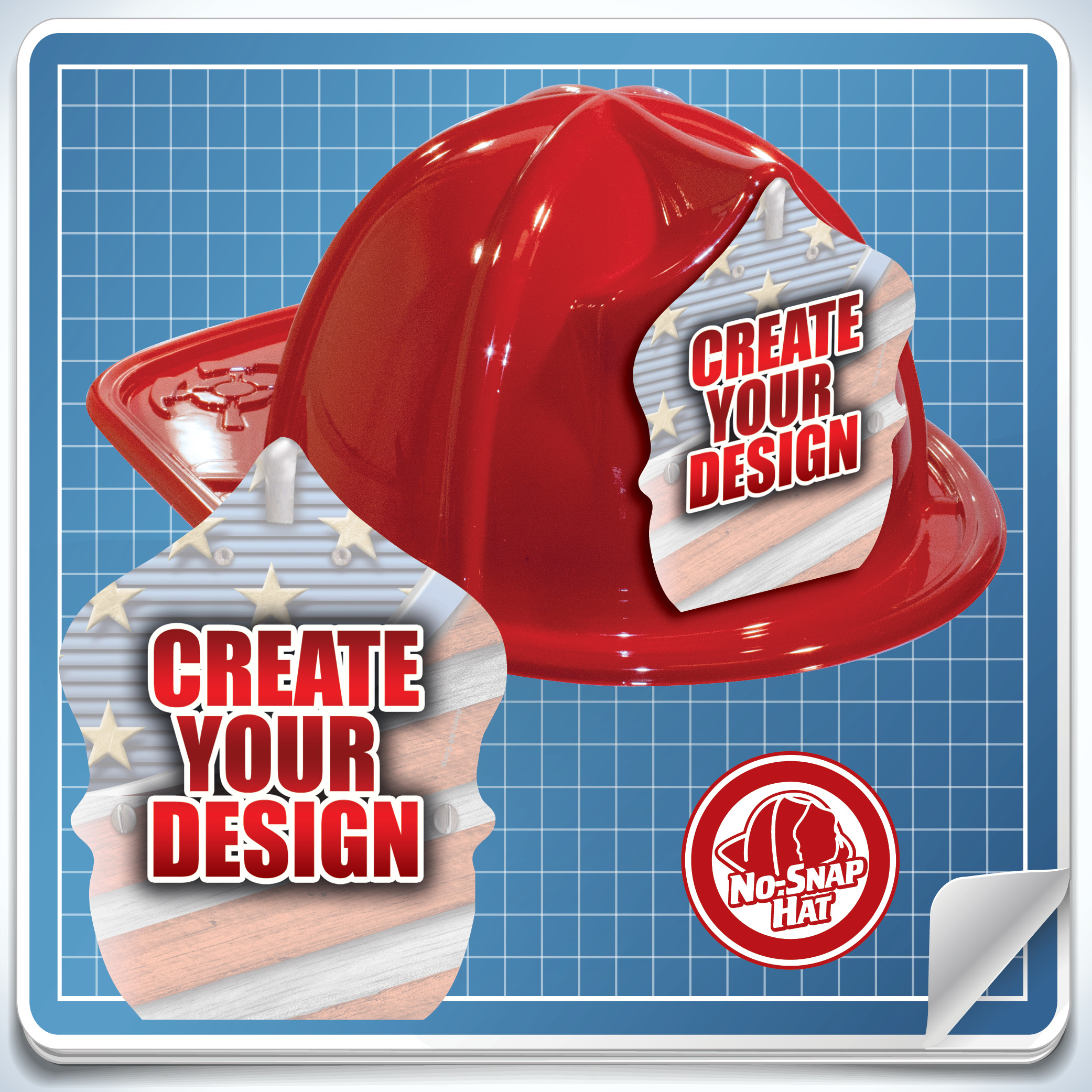 <!--1-->Red Custom Fire Hat - Create Your Own