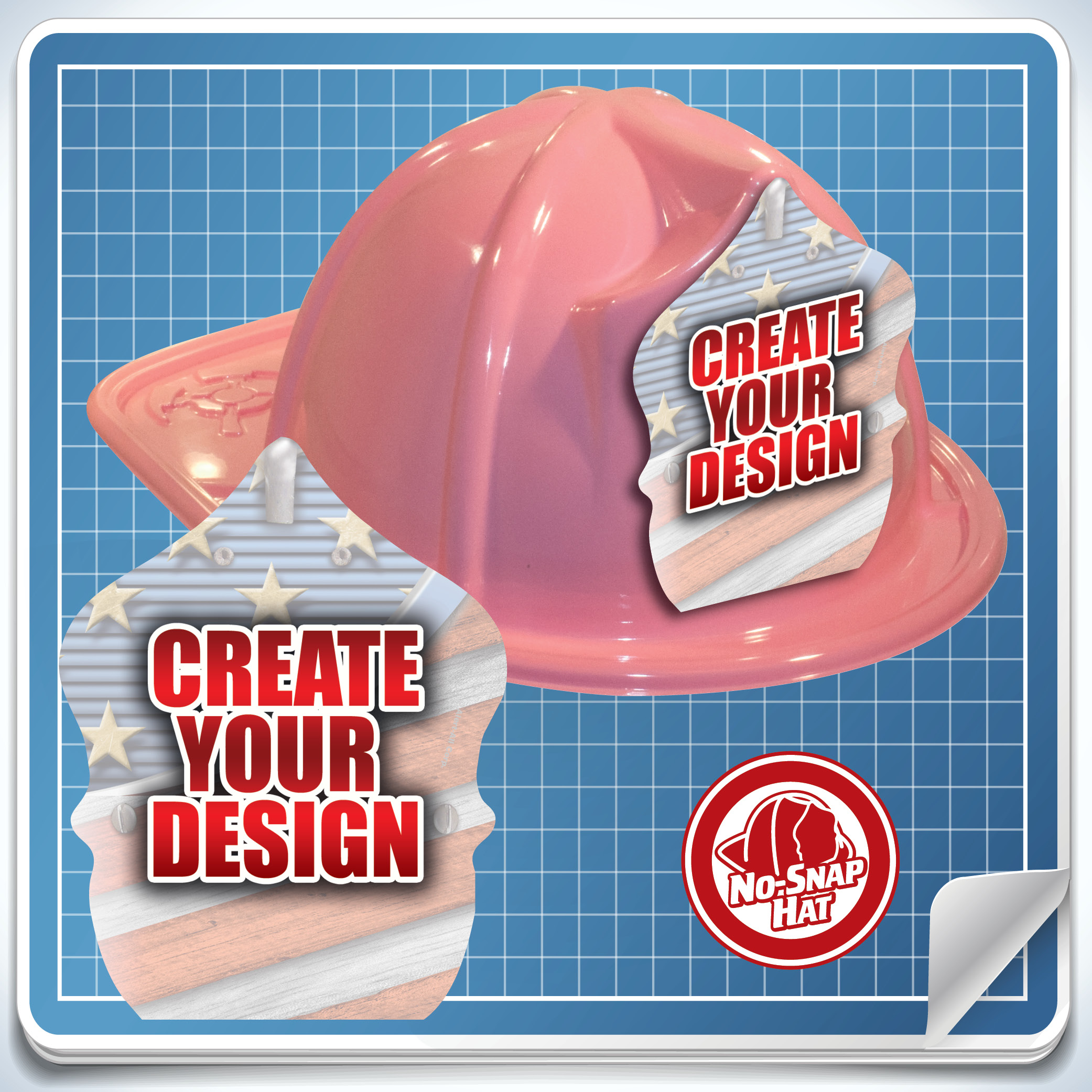 <!--3-->Pink Custom Fire Hat - Create Your Own