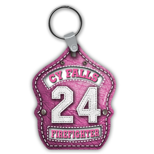 <!--4-->Custom Vinyl Shield Key Tag -Pink