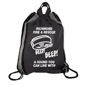Blac Drawstring Backpacks - Smoke Alarm