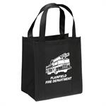 Black Tote Bag with Fire Truck