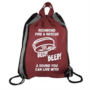 Burgundy Drawstring Backpacks - Smoke Alarm