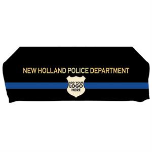 Custom - 6 ' Tablecloth - Blue Line with Custom Logo
