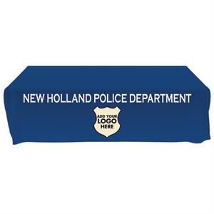 Custom - 6 ' Tablecloth - Blue with Custom Logo