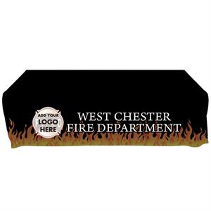 Custom - 6 ' Tablecloth - Flame with Custom Logo