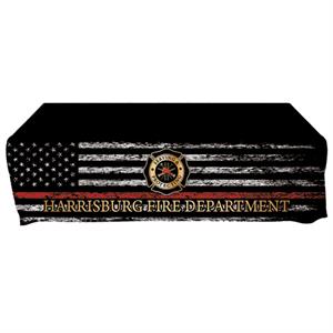 Custom - 8 ' Tablecloth - Flag Red Line Serving & Protecting