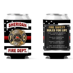 Custom 12 oz Full Color Shield Red Line Can Hugger