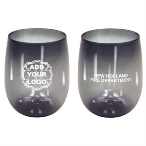 Custom 12 oz Plastic Stemless Cup - Smoke