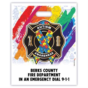 Custom 12^ x 15^ Full Color Grab Bags - Autism Awareness Ribbon