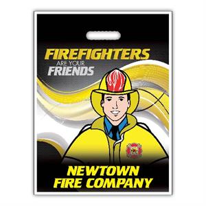Custom 12^ x 15^ Full Color Grab Bags - Freddie Firefighter