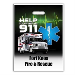 Custom 12^ x 15^ Full Color Grab Bags - Help 911