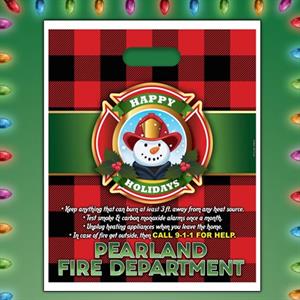 Custom 12^ x 15^ Full Color Grab Bags - Holiday
