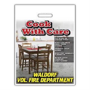 Custom 12^ x 15^ Full Color Grab Bags - Kitchen Fire Safety