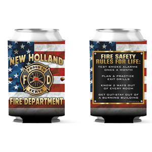 Custom 12oz Can Hugger w/ Flag & Maltese Cross