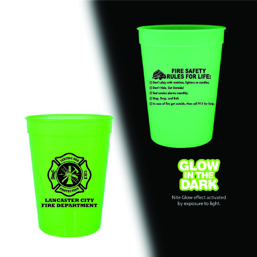 Custom 12oz Glow in the Dark Cup Green/Cross