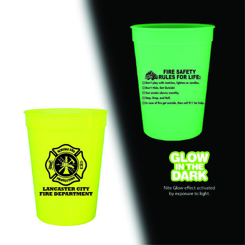 Custom 12oz Glow in the Dark Cup Yellow/Cross