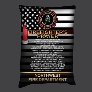Custom 14^ X 20^ Pillow - Firefighter Prayer