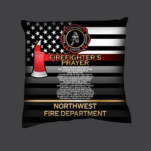 Custom 16^ X 16^ Pillow - Firefighter Prayer