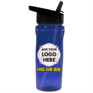 Custom 18oz. Flip Lid Bottle w/ Full Color Imprint - Blue
