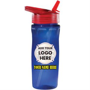 Custom 18oz. Flip Lid Bottle w/ Full Color Imprint - Blue