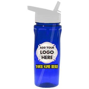 Custom 18oz. Flip Lid Bottle w/ Full Color Imprint - Blue