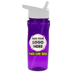 Custom 18oz. Flip Lid Bottle w/ Full Color Imprint - Purple
