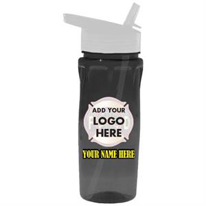 Custom 18oz. Flip Lid Bottle w/ Full Color Imprint - Smoke